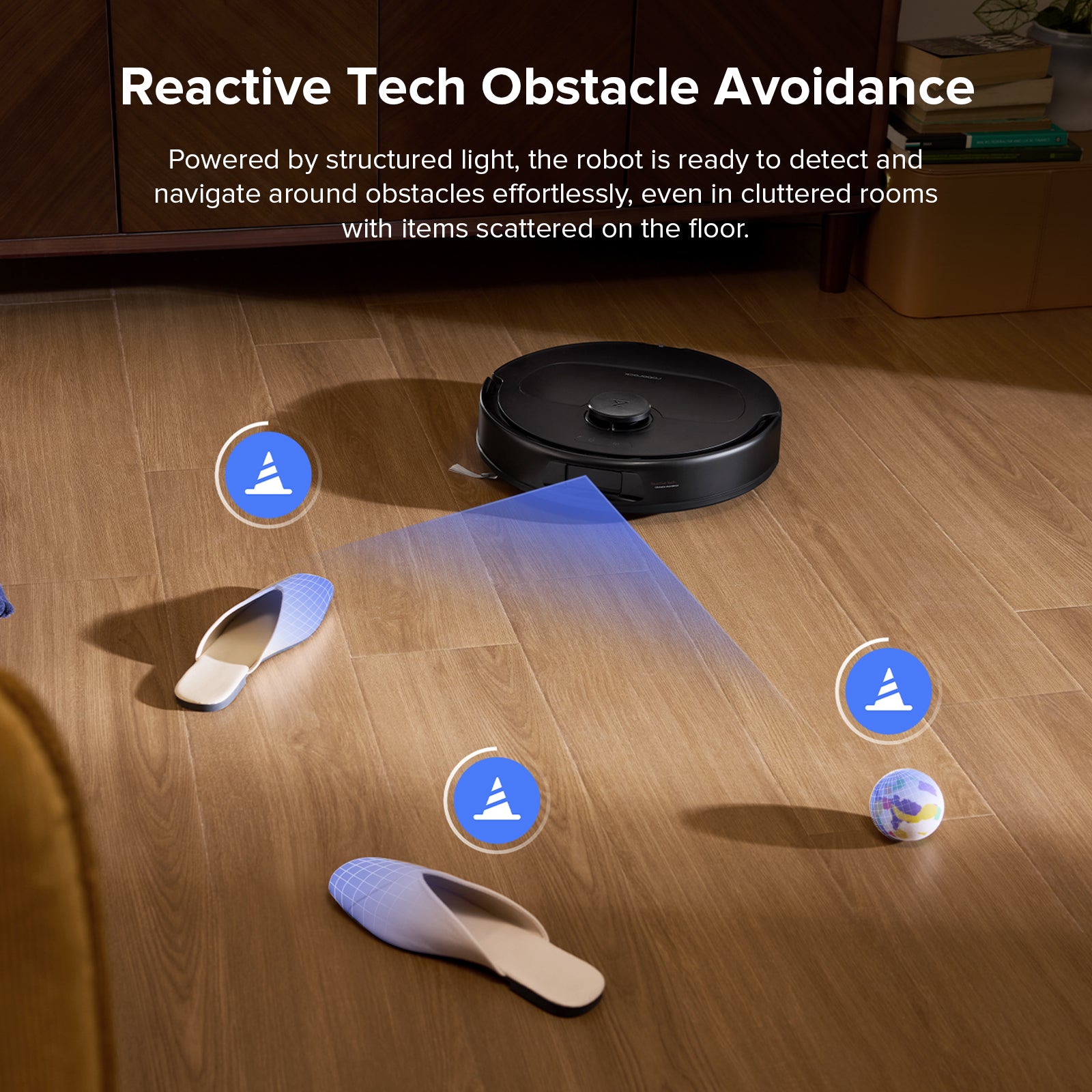 QV 35S detecting and avoiding a cable on the floor
